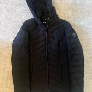 Nautica Black Water-Resistant winter jacket lightweight- packable
